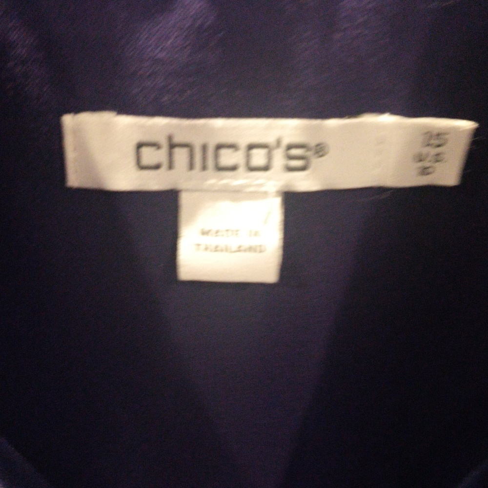 FINAL PRICE Chico's Deep Purple Blouse With Slit Cuffs Size 1.5